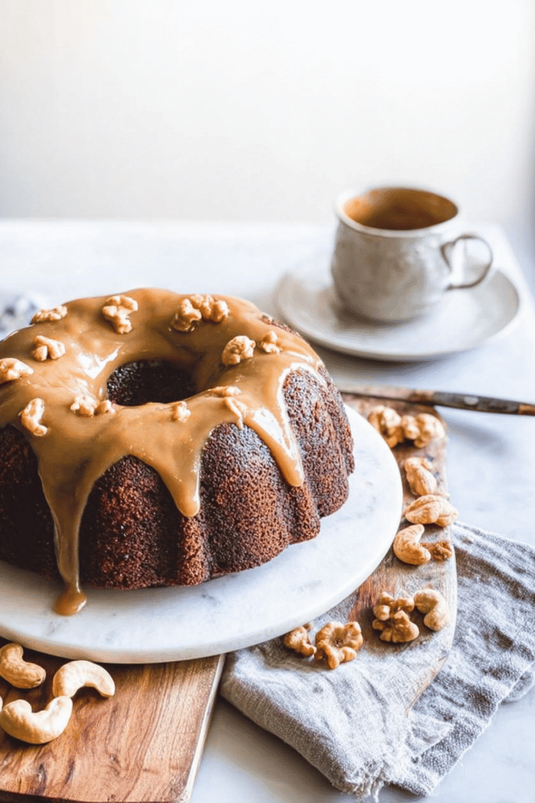 Banana Caramel Cashew Vegan Bundt Cake 24.Png