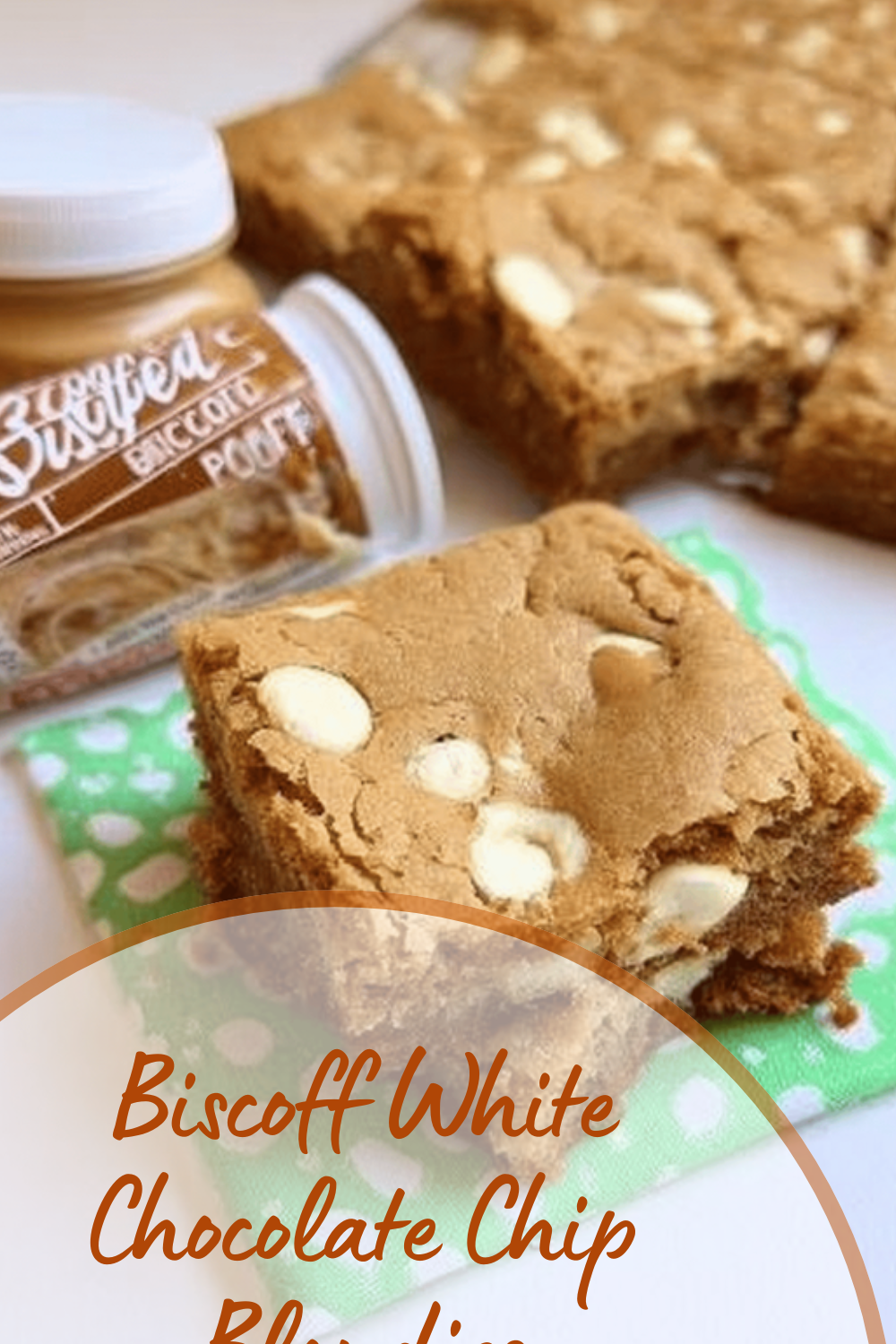 Biscoff White Chocolate Chip Blondies