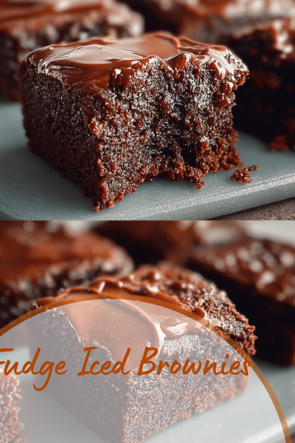 Fudge Iced Brownies