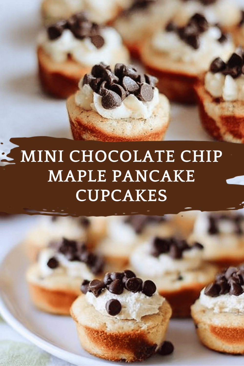Mini Chocolate Chip Maple Pancake Cupcakes
