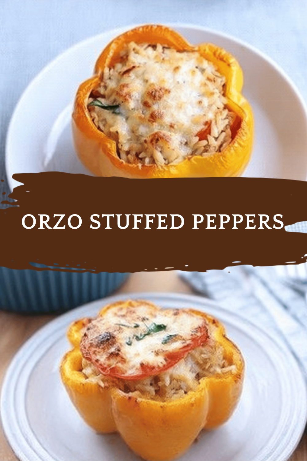 Italian Orzo Stuffed Peppers Recipe With Fresh Herbs And Cheese 6 Orzo Stuffed Peppers