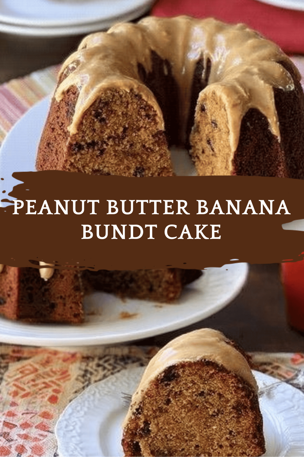 Peanut Butter Banana Bundt Cake
