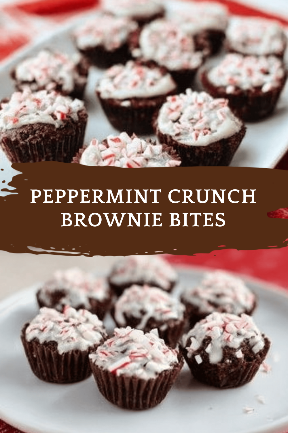 Peppermint Crunch Brownie Bites