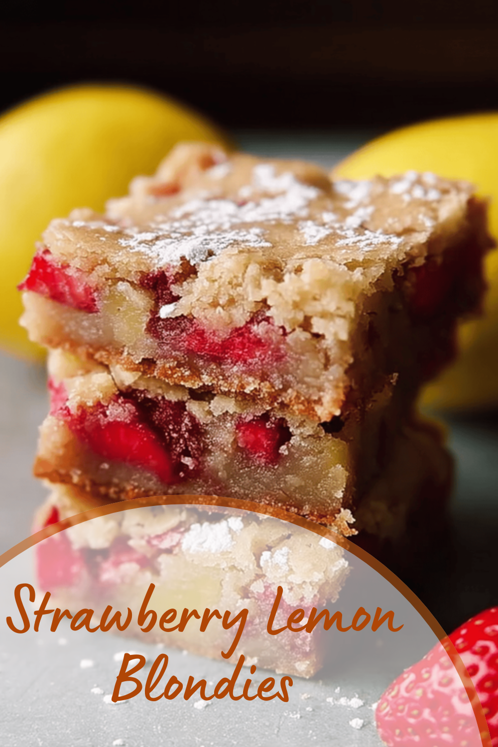 Strawberry Lemon Blondies