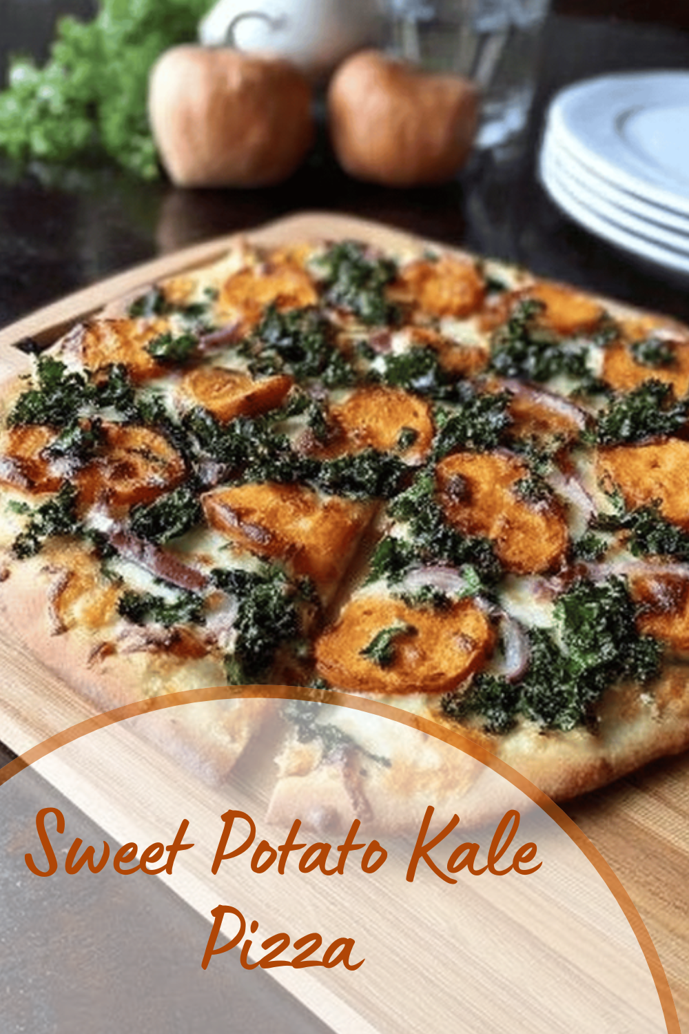 Sweet Potato Kale Pizza With Rosemary And Red Onion Toppings 7 Sweet Potato Kale Pizza
