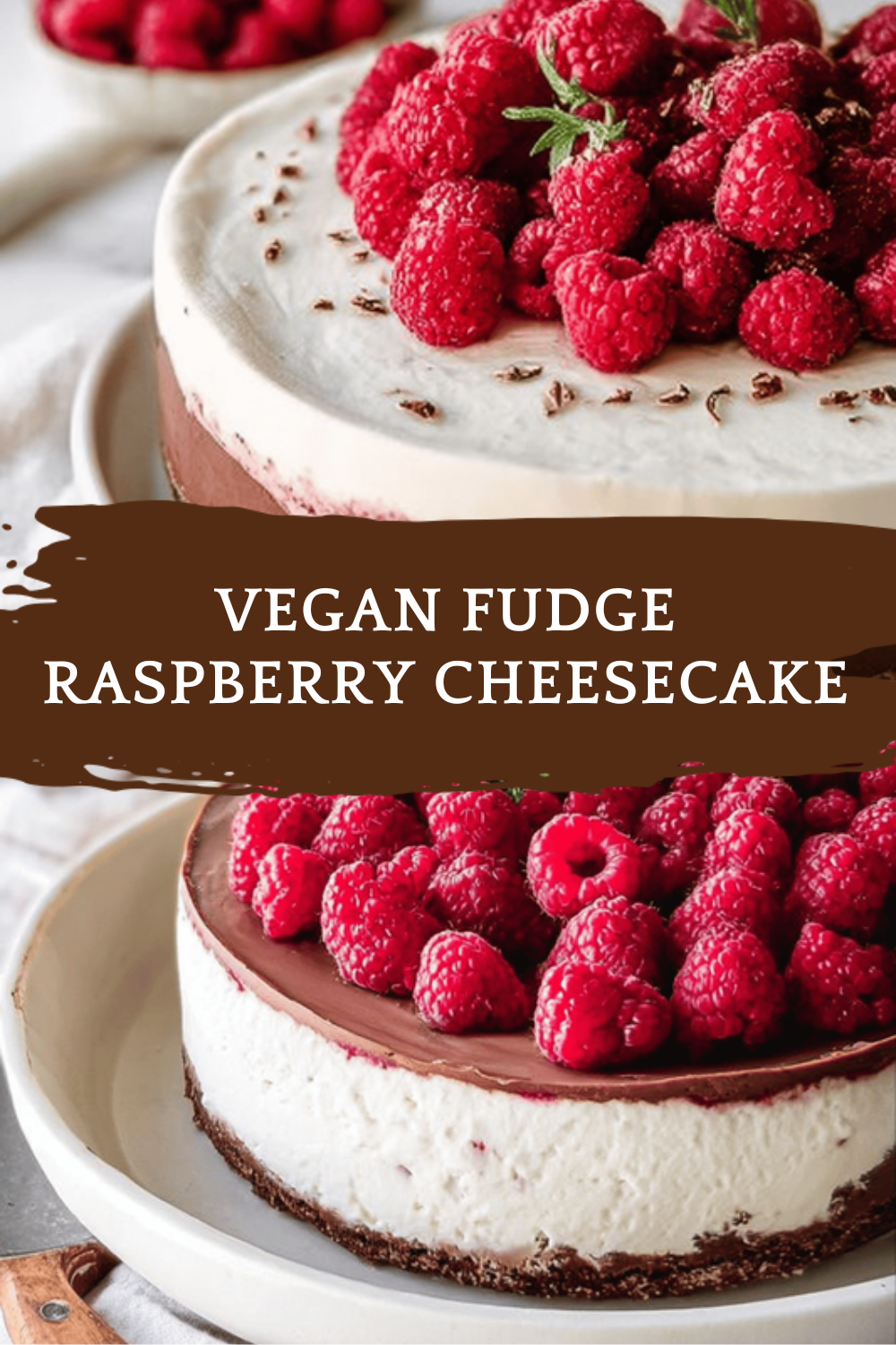 Vegan Fudge Raspberry Cheesecake