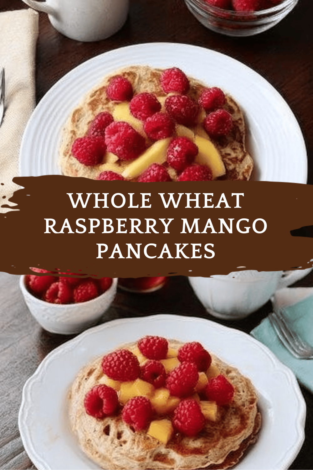 Whole Wheat Raspberry Mango Pancakes