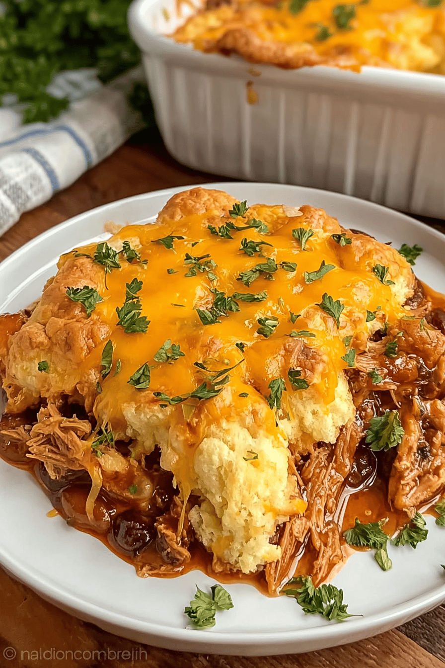 Cheddar Bay Pulled Pork Casserole