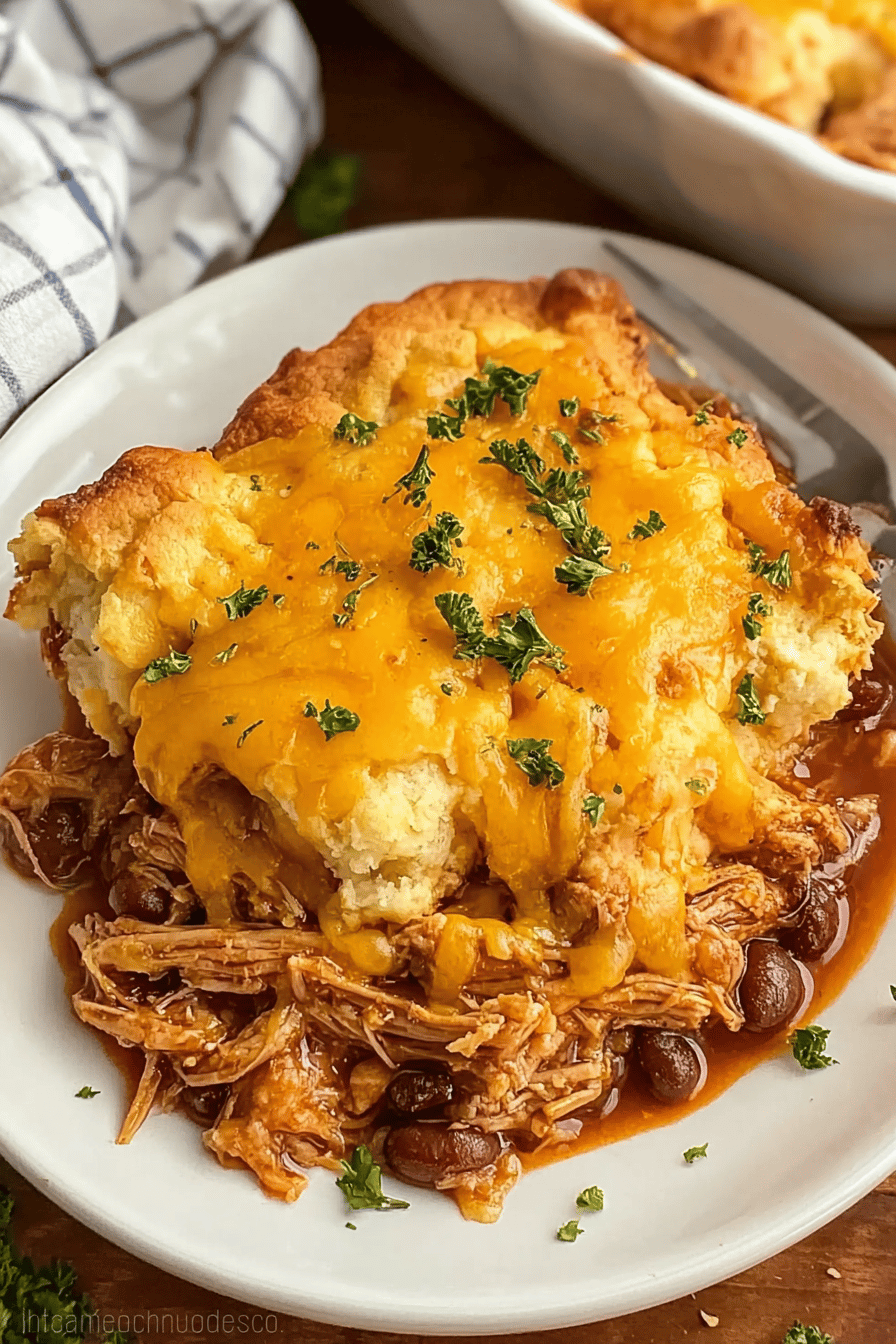 Cheddar Bay Pulled Pork Casserole