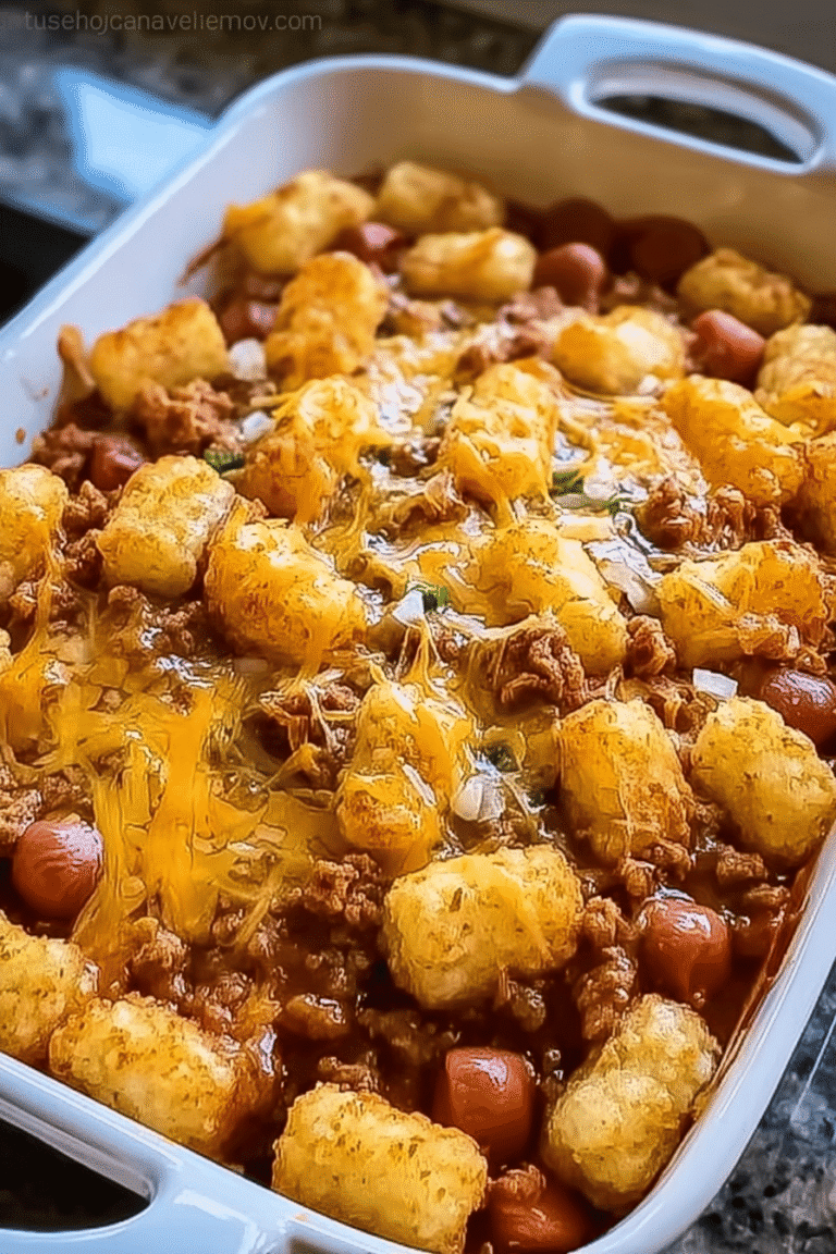 Cheesy Hot Dog Tater Tot Casserole 11.Png