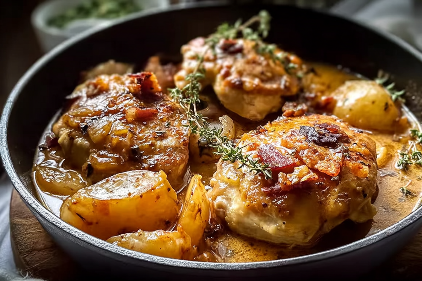 Apple Cider Smothered Chicken