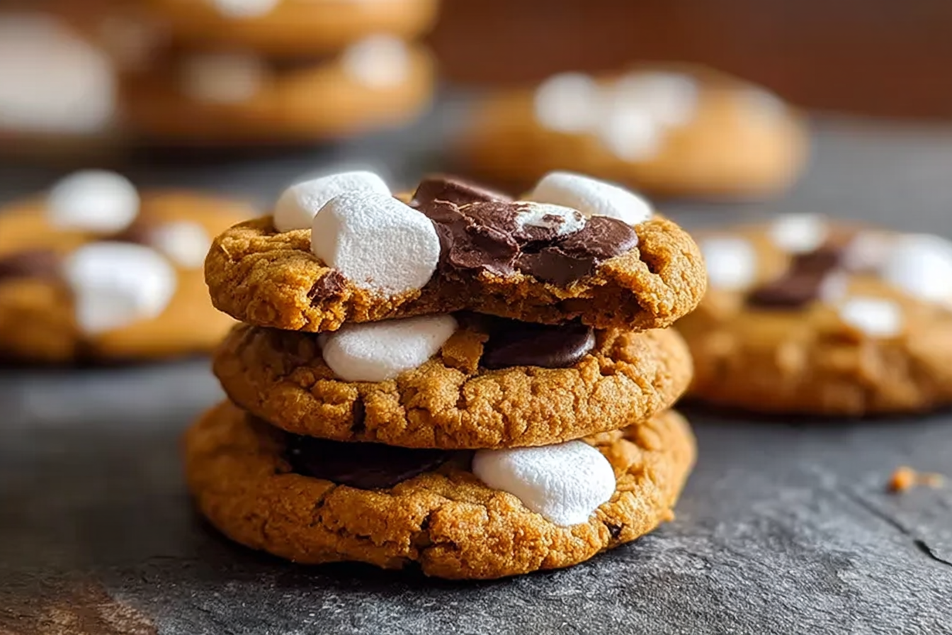 Bite Sized Pumpkin Smores Cookies