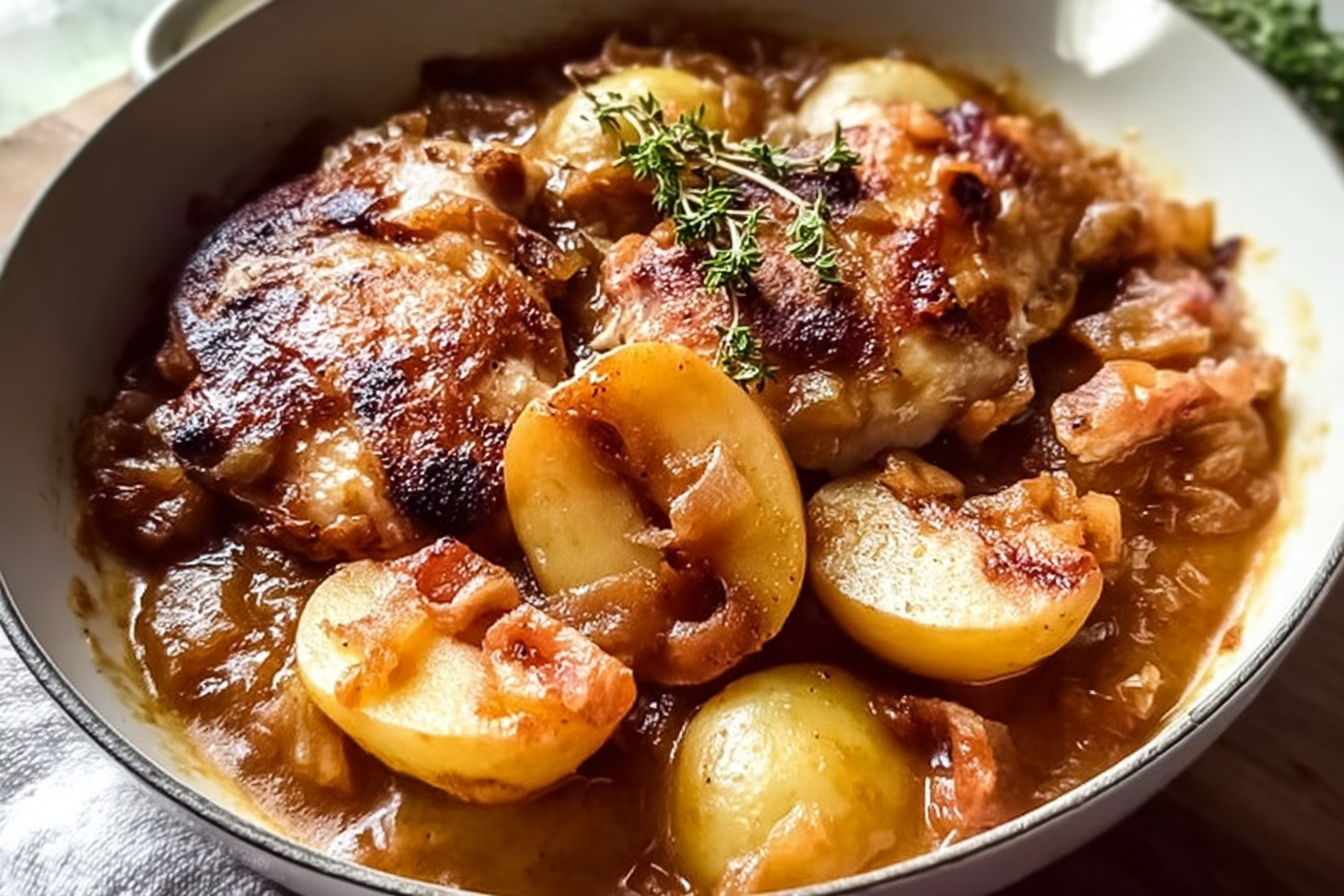Chicken Braised In Apple Cider