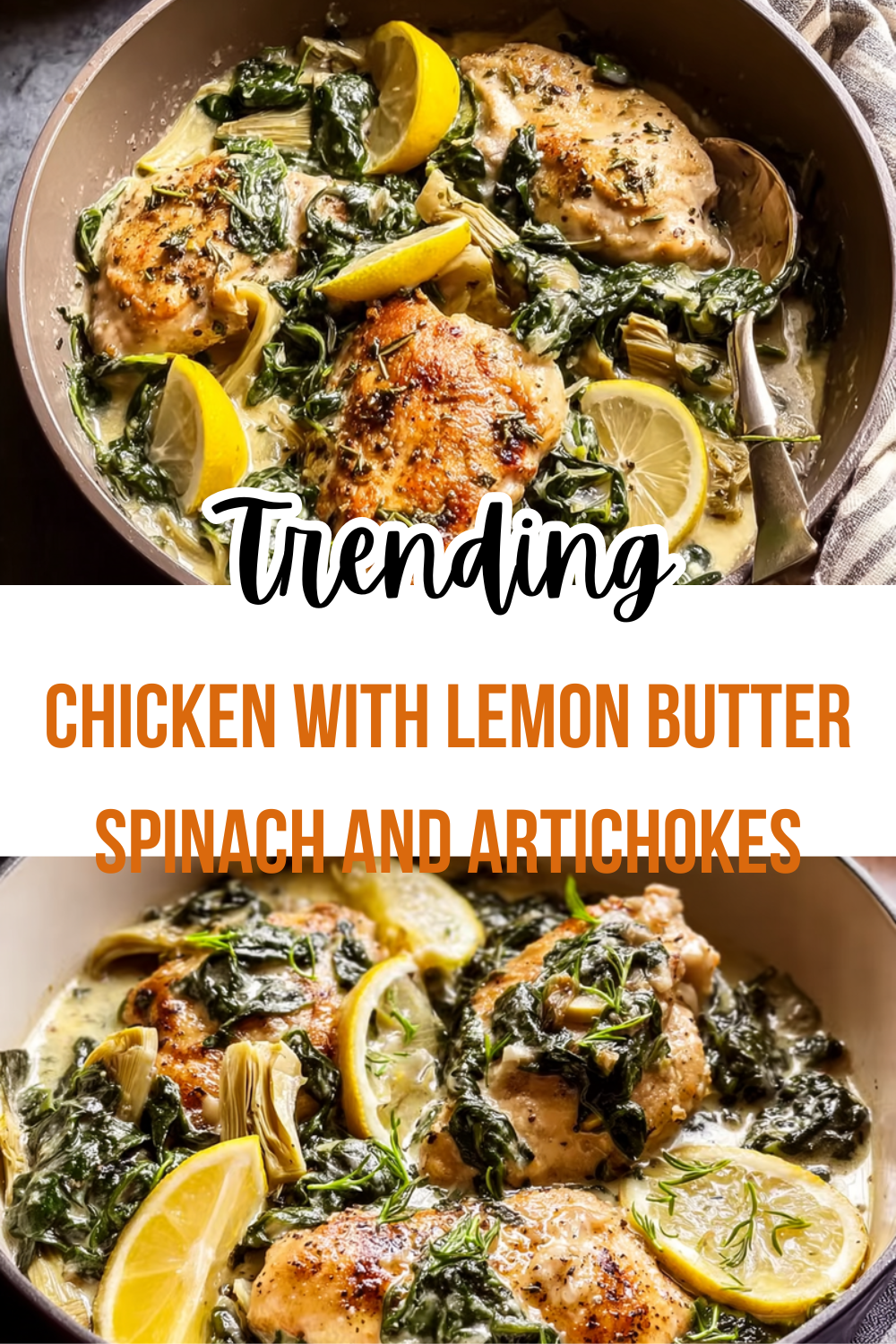 Chicken With Lemon Butter Spinach And Artichokes