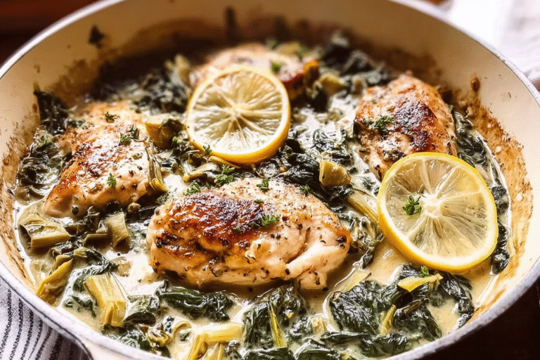 Chicken With Lemon Butter Spinach And Artichokes 2.Png