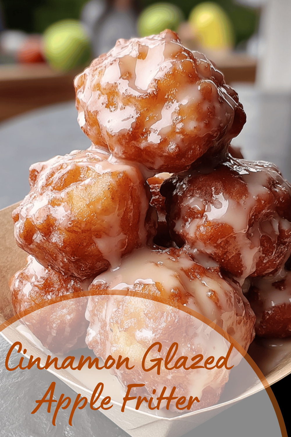 Cinnamon Glazed Apple Fritter