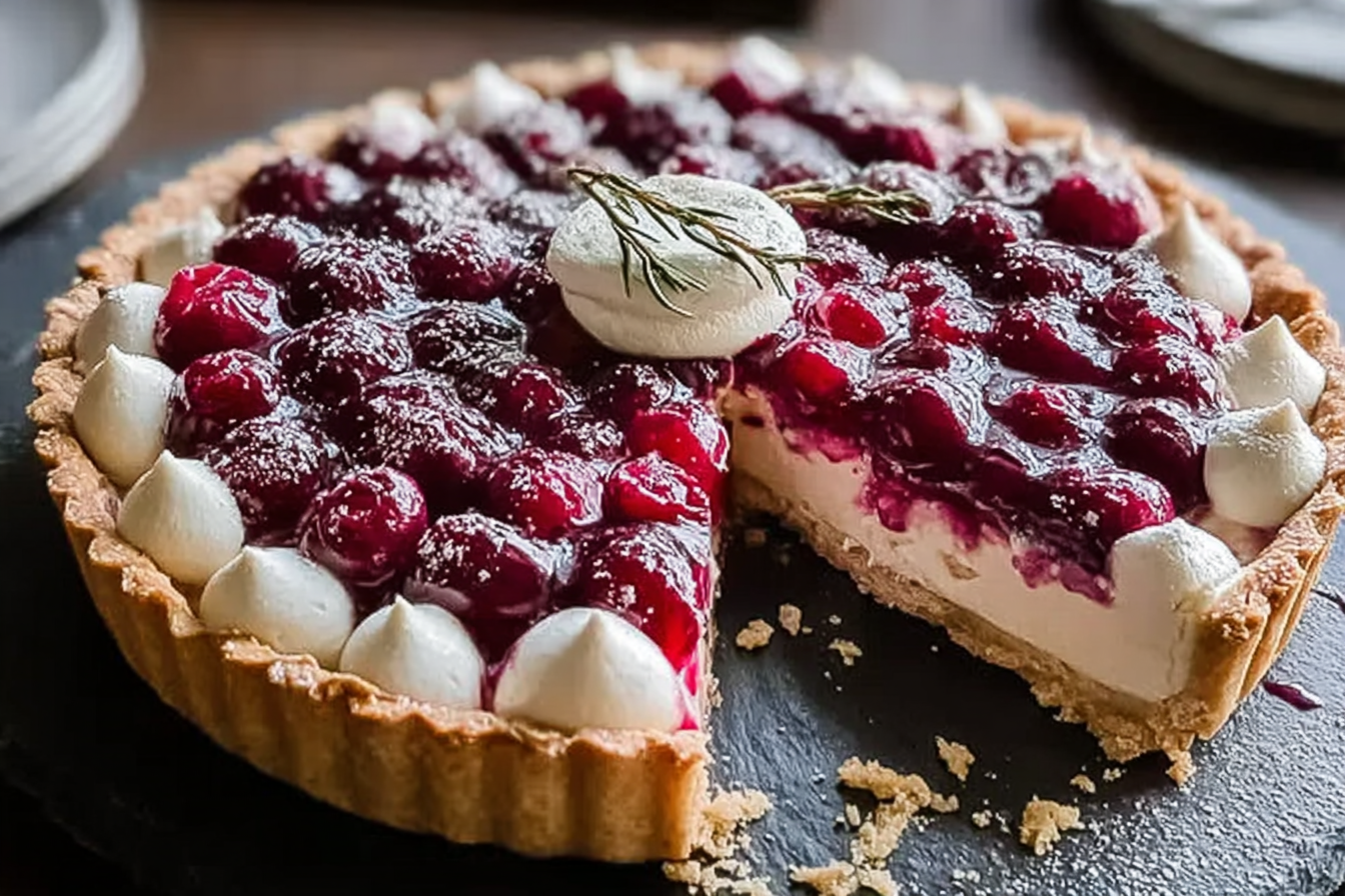 Cranberry White Chocolate Tart
