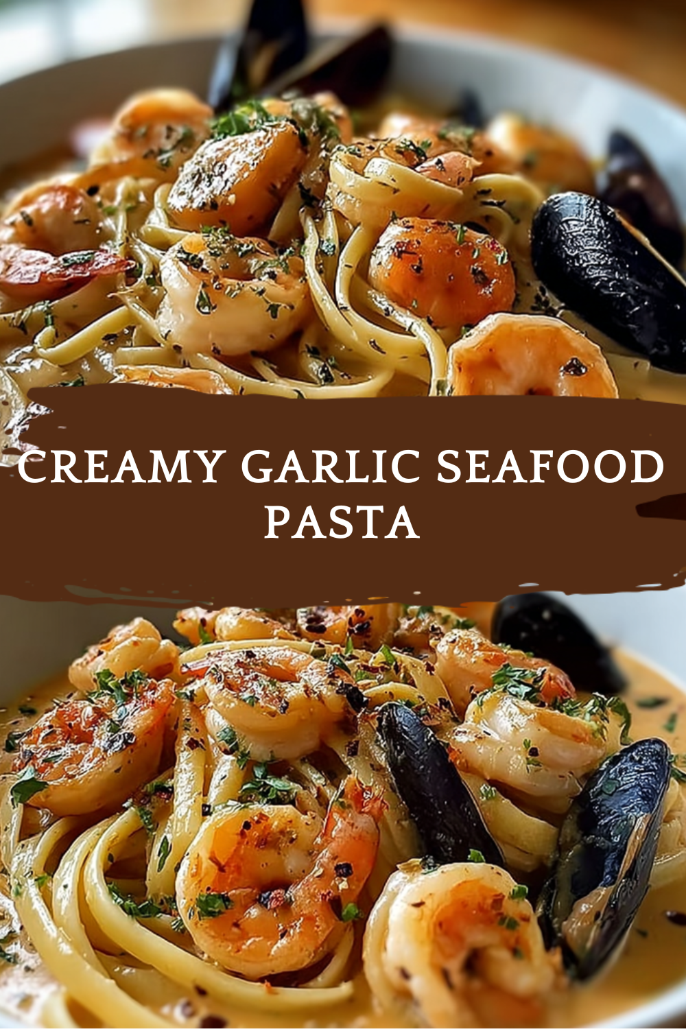 Creamy Garlic Seafood Pasta