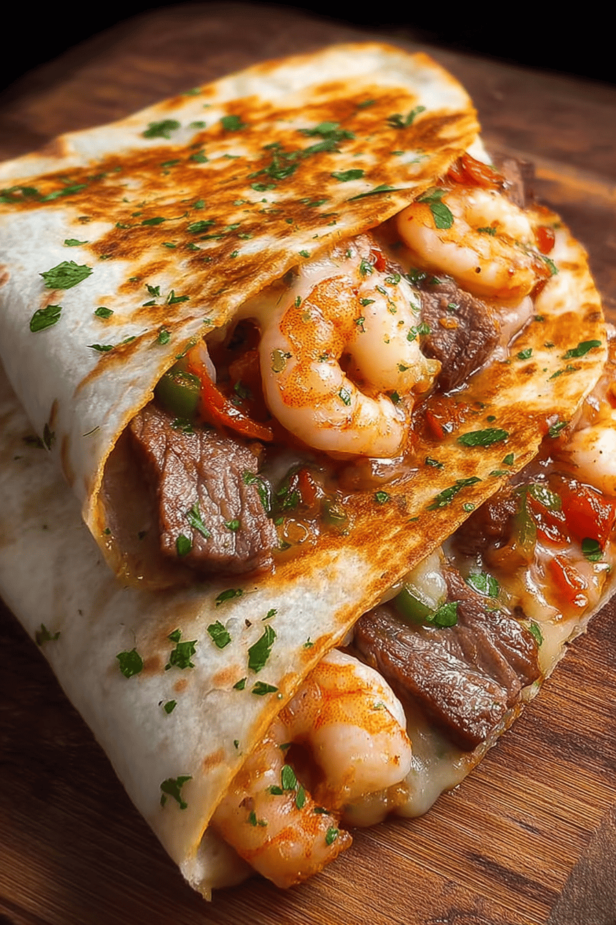 Creole Steak Shrimp Quesadillas