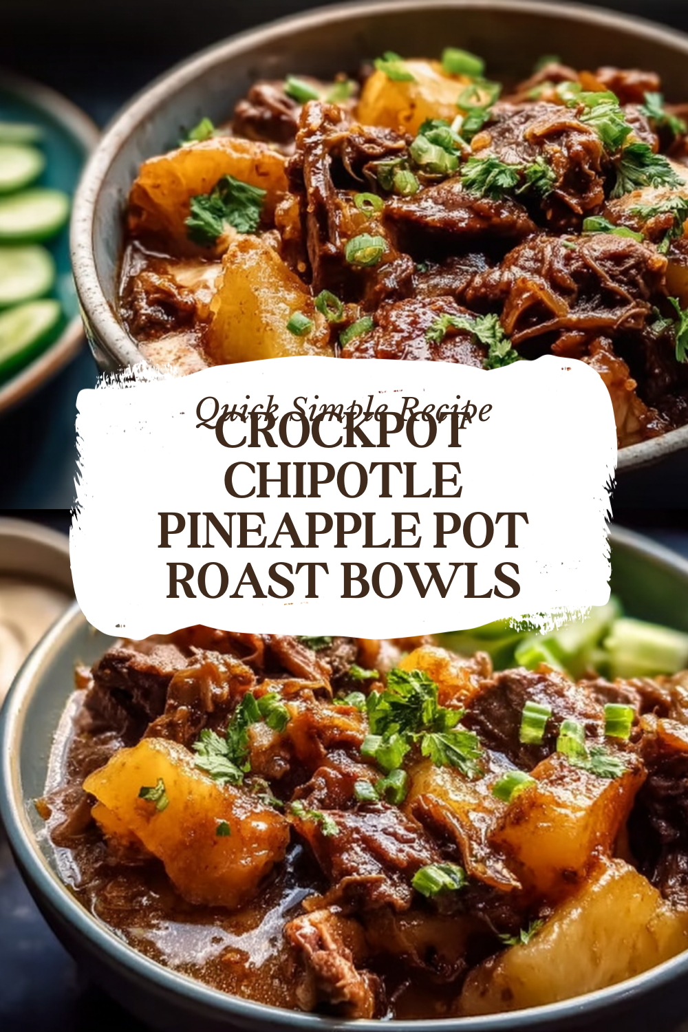 Crockpot Chipotle Pineapple Pot Roast Bowls