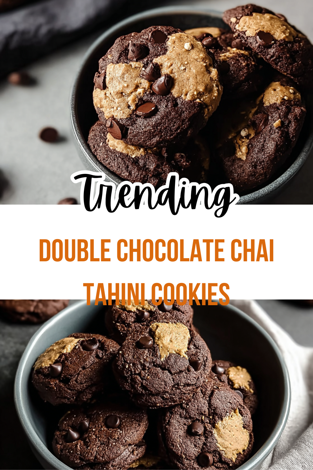 Double Chocolate Chai Tahini Cookies