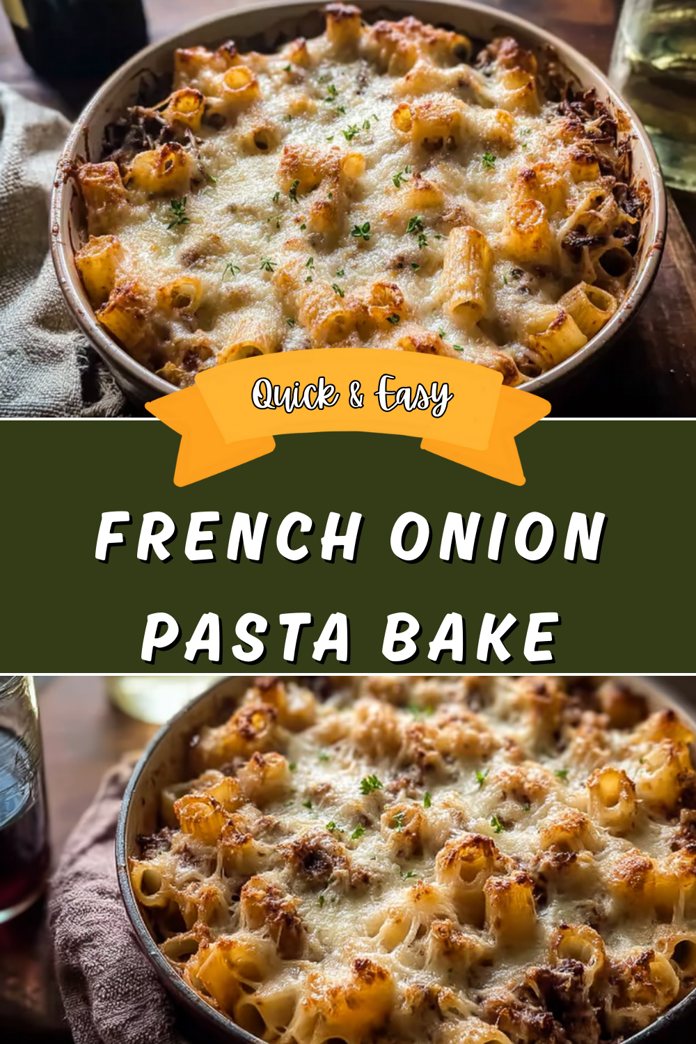 French Onion Pasta Bake