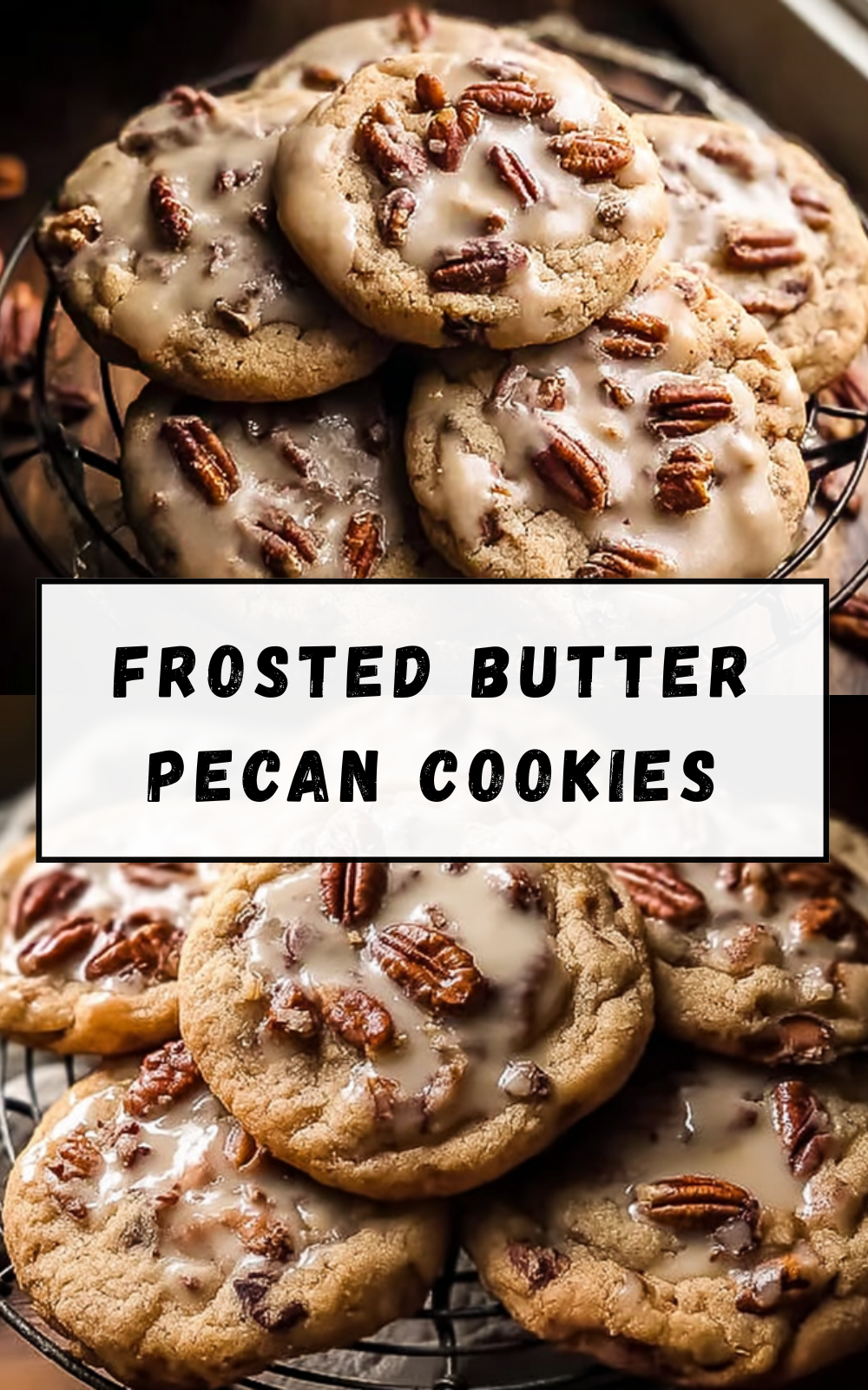 Frosted Butter Pecan Cookies