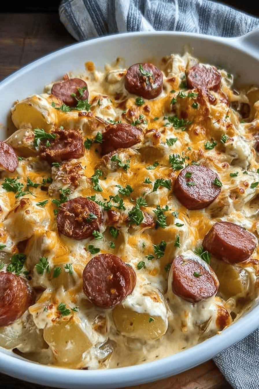 Kielbasa Cheesy Potato Casserole