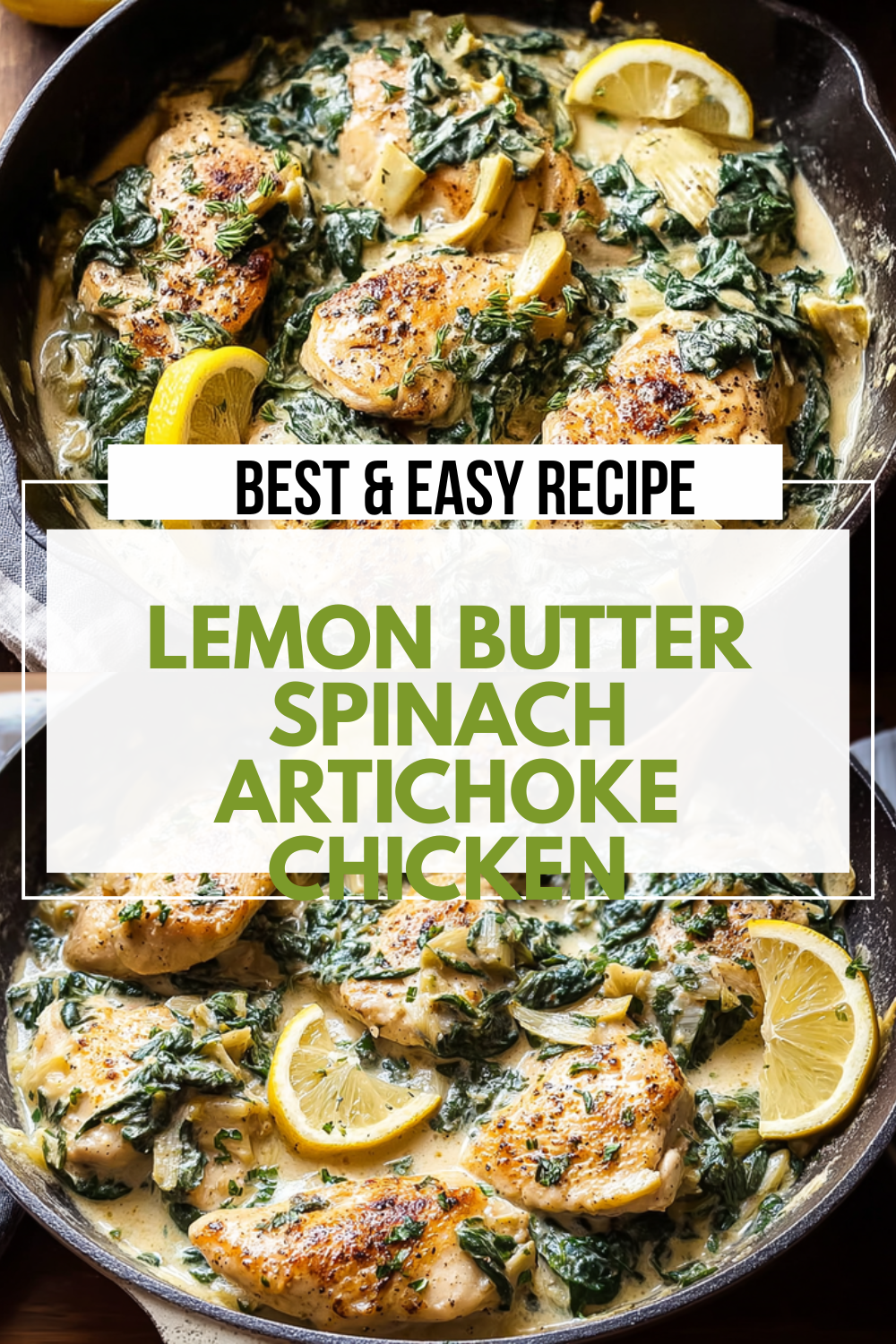 Lemon Butter Spinach Artichoke Chicken