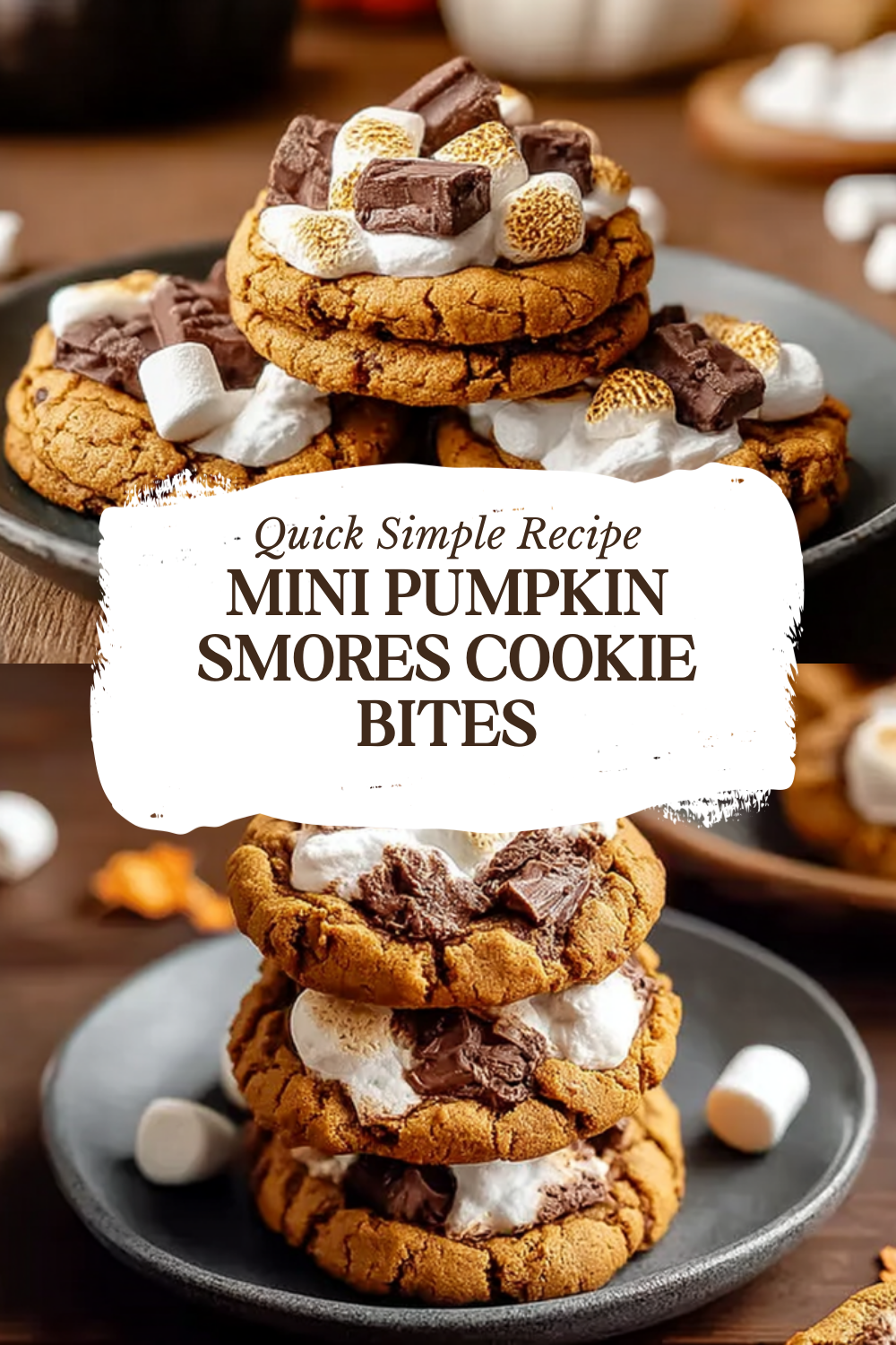 Mini Pumpkin Smores Cookie Bites