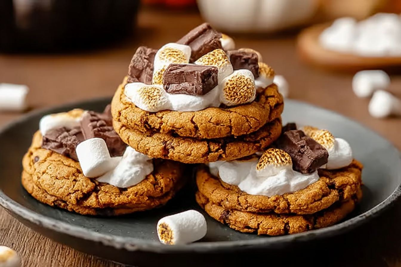Mini Pumpkin Smores Cookie Bites