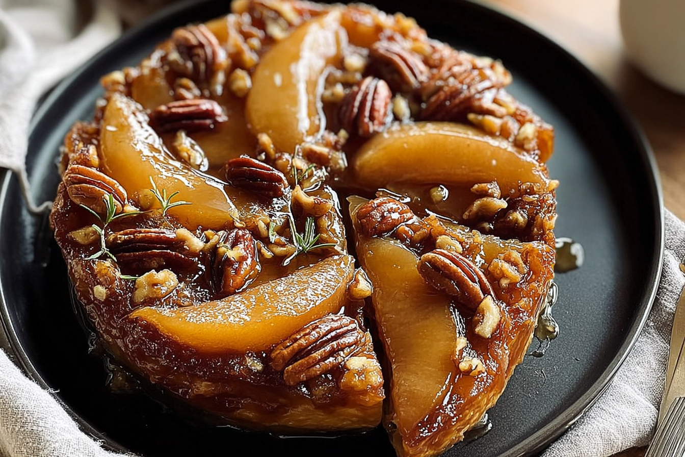 Pear Maple Pecan Tarte Tatin