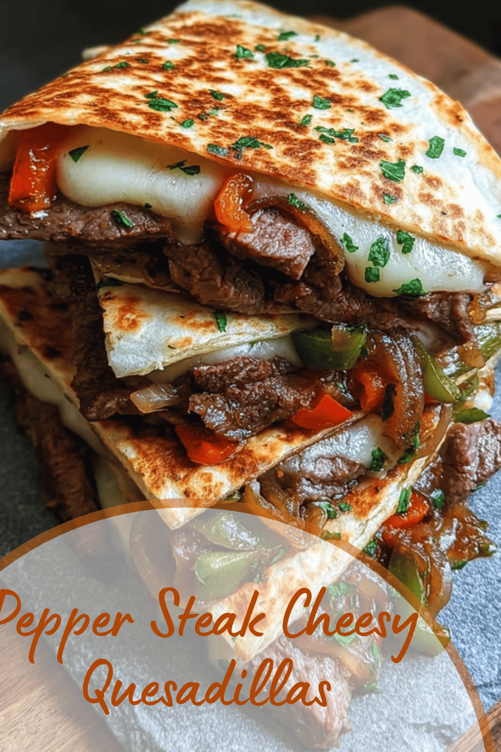 Pepper Steak Cheesy Quesadillas