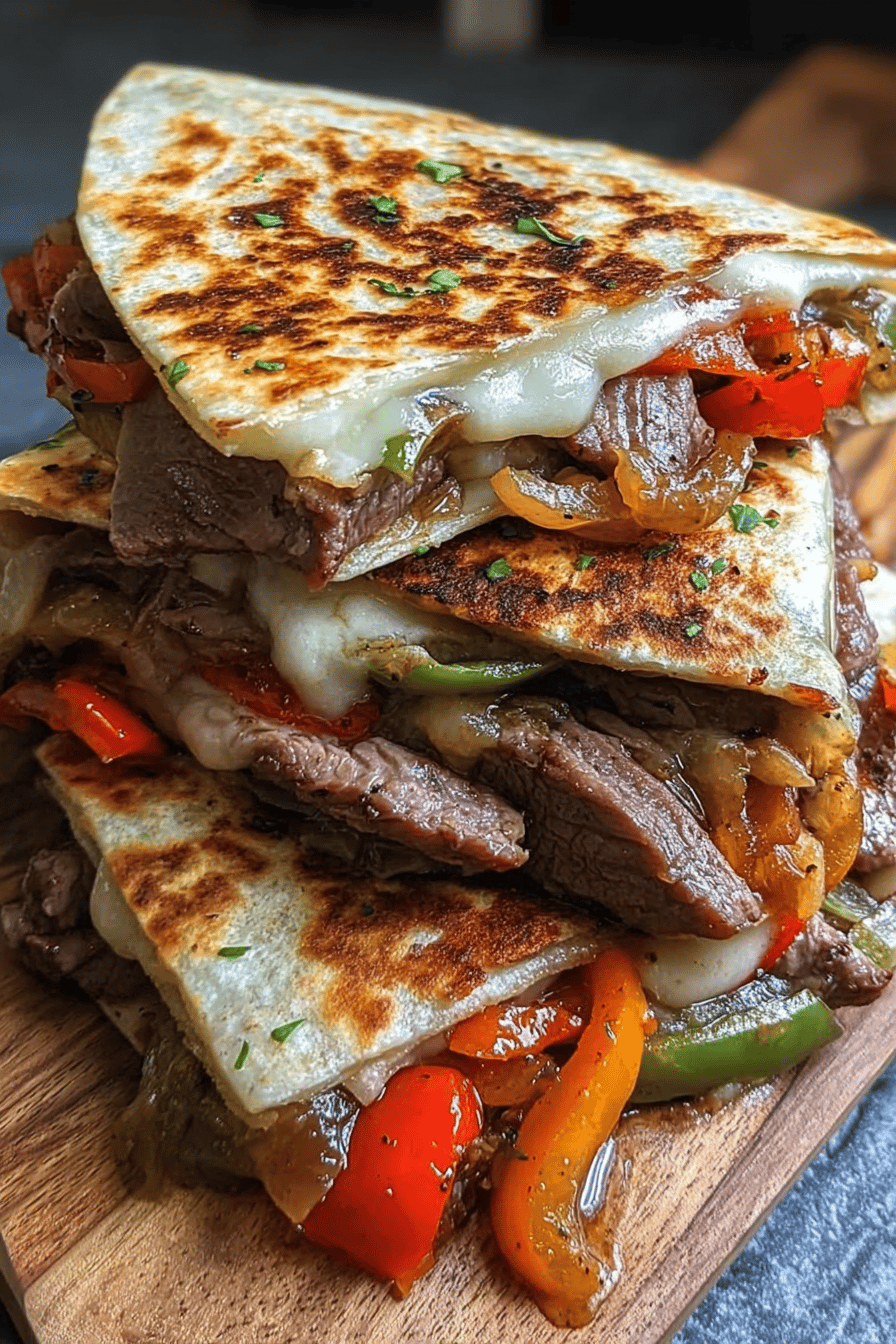 Pepper Steak Cheesy Quesadillas