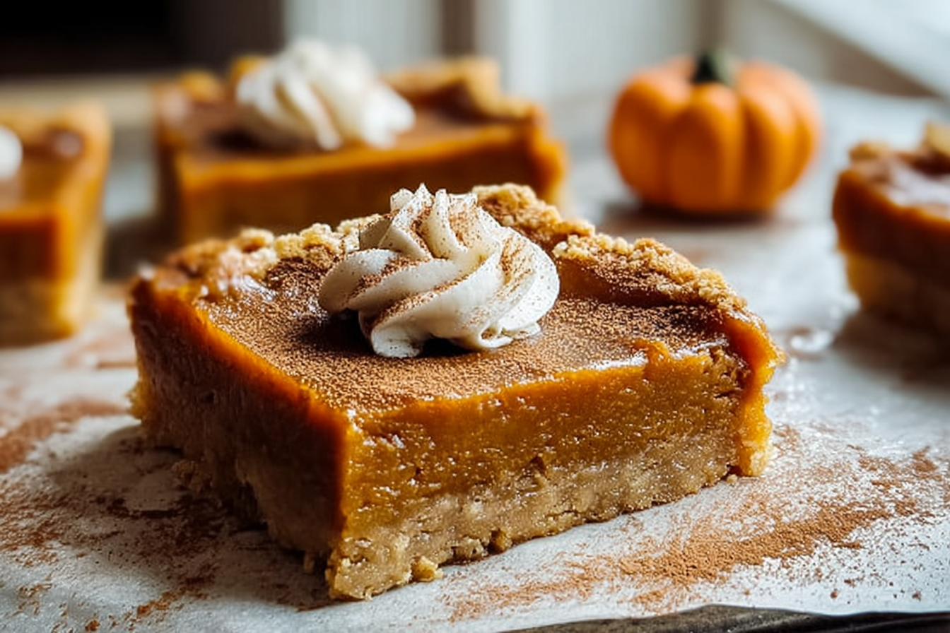 Salted Caramel Pumpkin Pie Bars