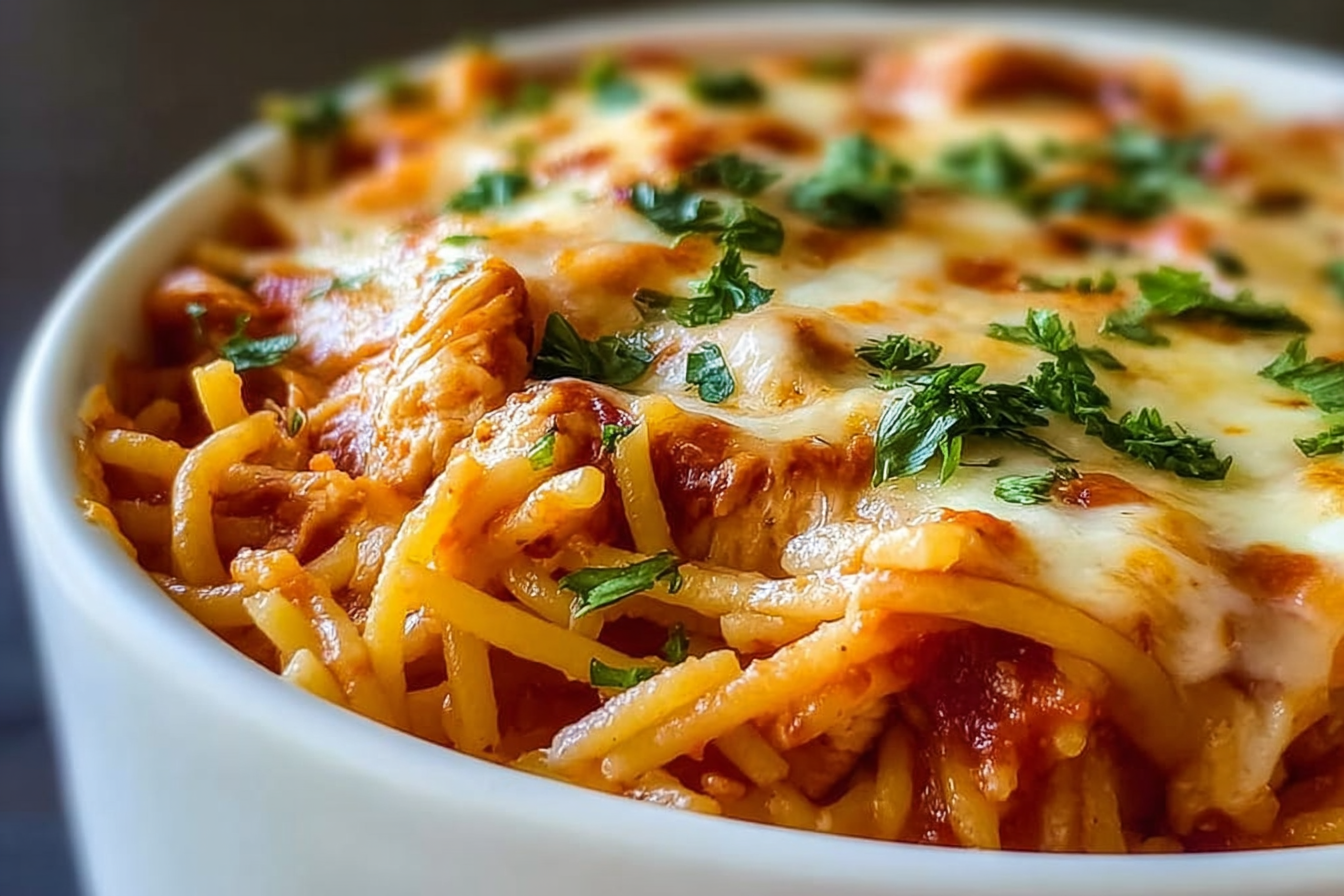 Spicy Chicken Spaghetti Casserole