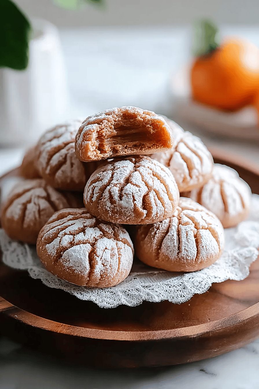 Thai Tea Mochi Cookies
