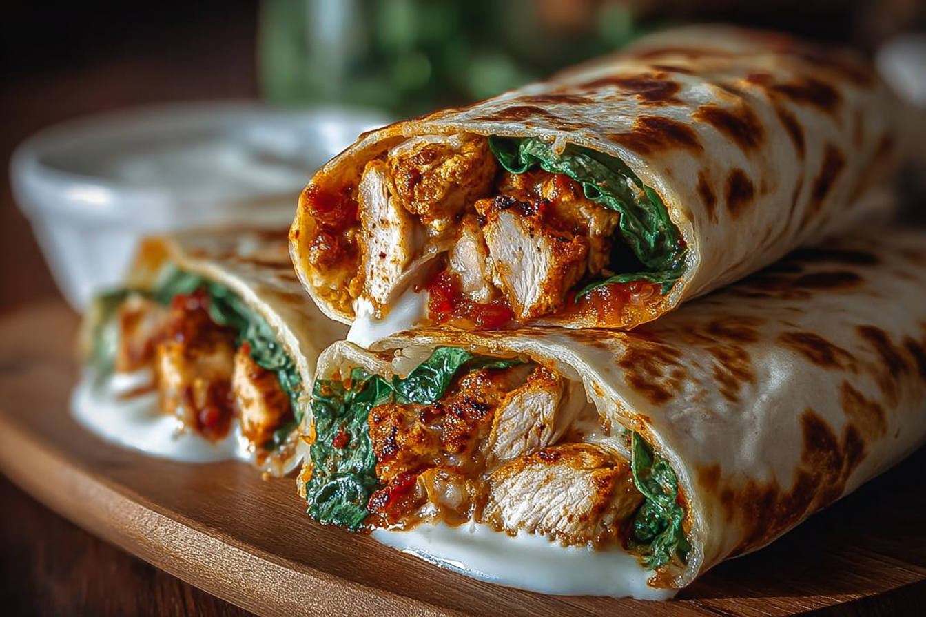 Air Fryer Chicken Mozzarella Wraps