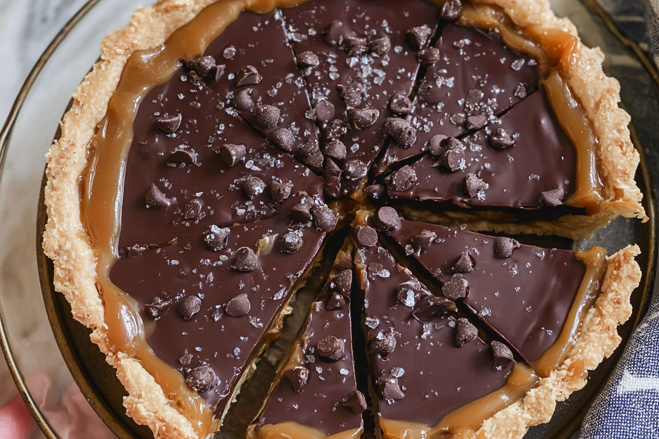 Caramel Chocolate Chip Cookie Tart