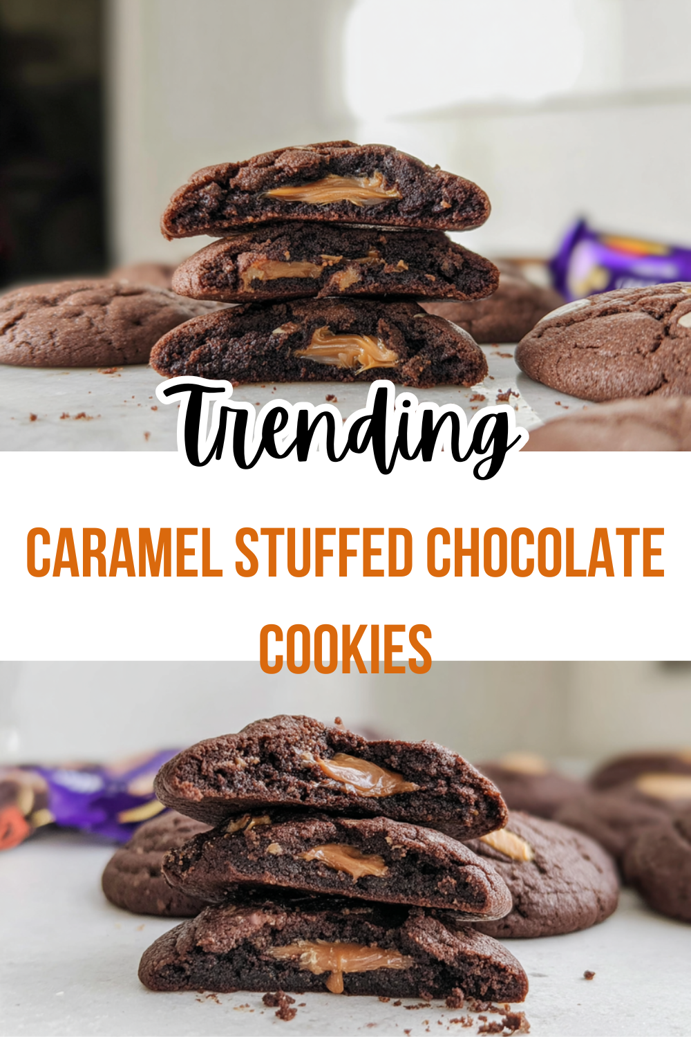 Caramel Stuffed Chocolate Cookies