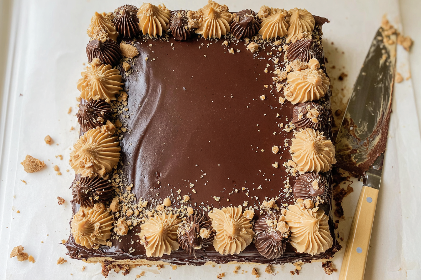 Chocolate Peanut Butter Sheet Cake