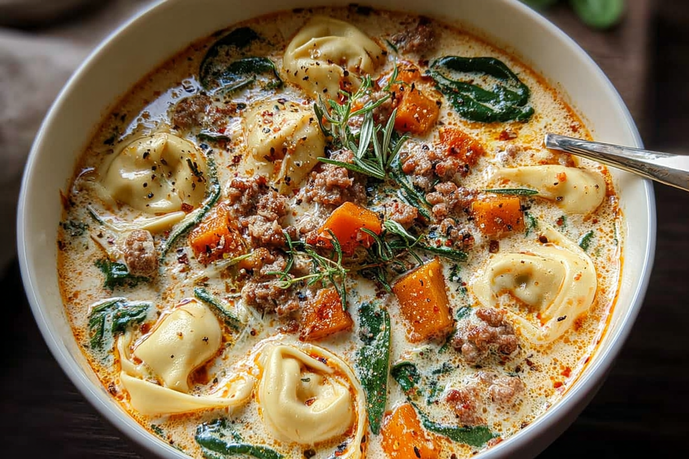 Creamy Sausage Tortellini Soup