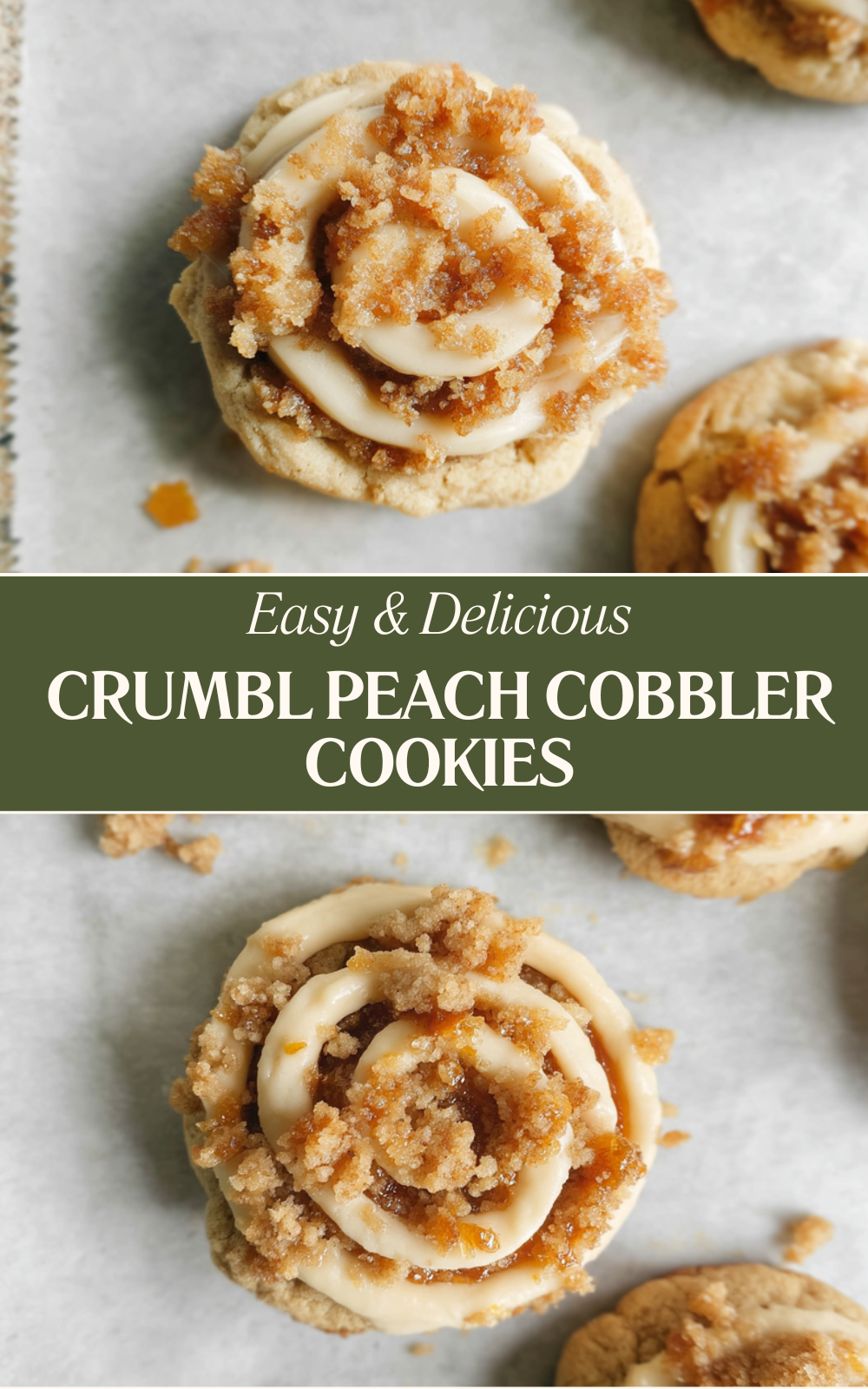 Crumbl Peach Cobbler Cookies