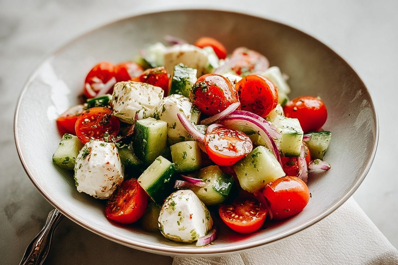 Cucumber Caprese Salad Fresh Twist With Tomatoes And Mozzarella 6 Cucumber Caprese Salad