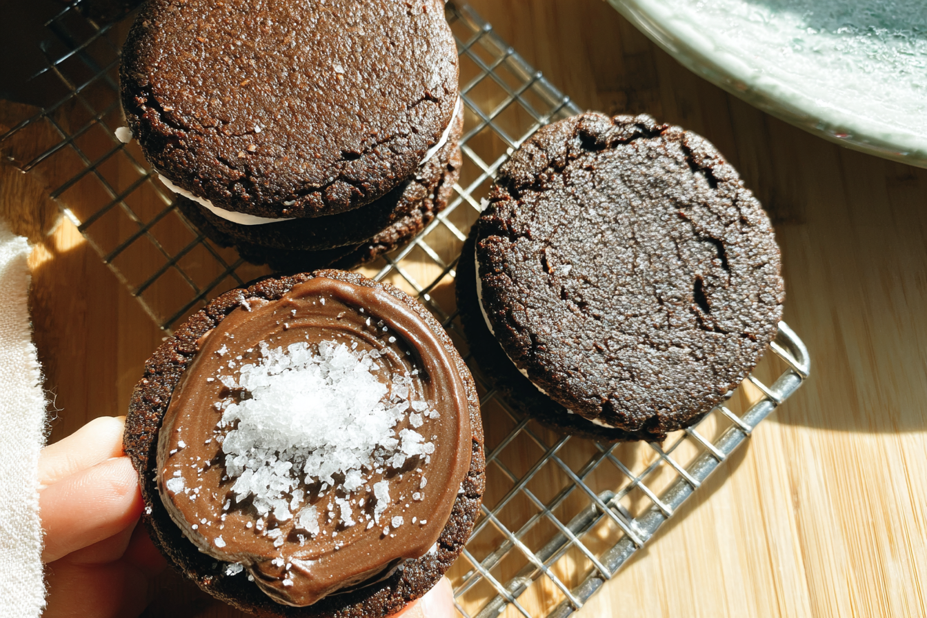 Double Chocolate Cookie Sandwiches