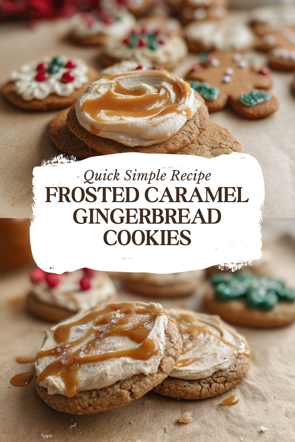 Frosted Caramel Gingerbread Cookies