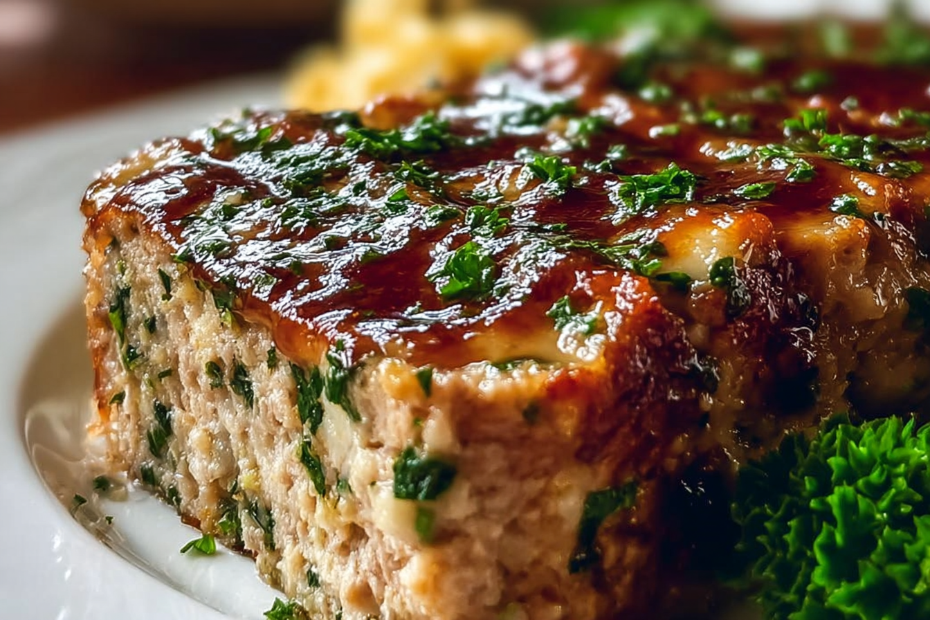 Garlic Parmesan Chicken Meatloaf