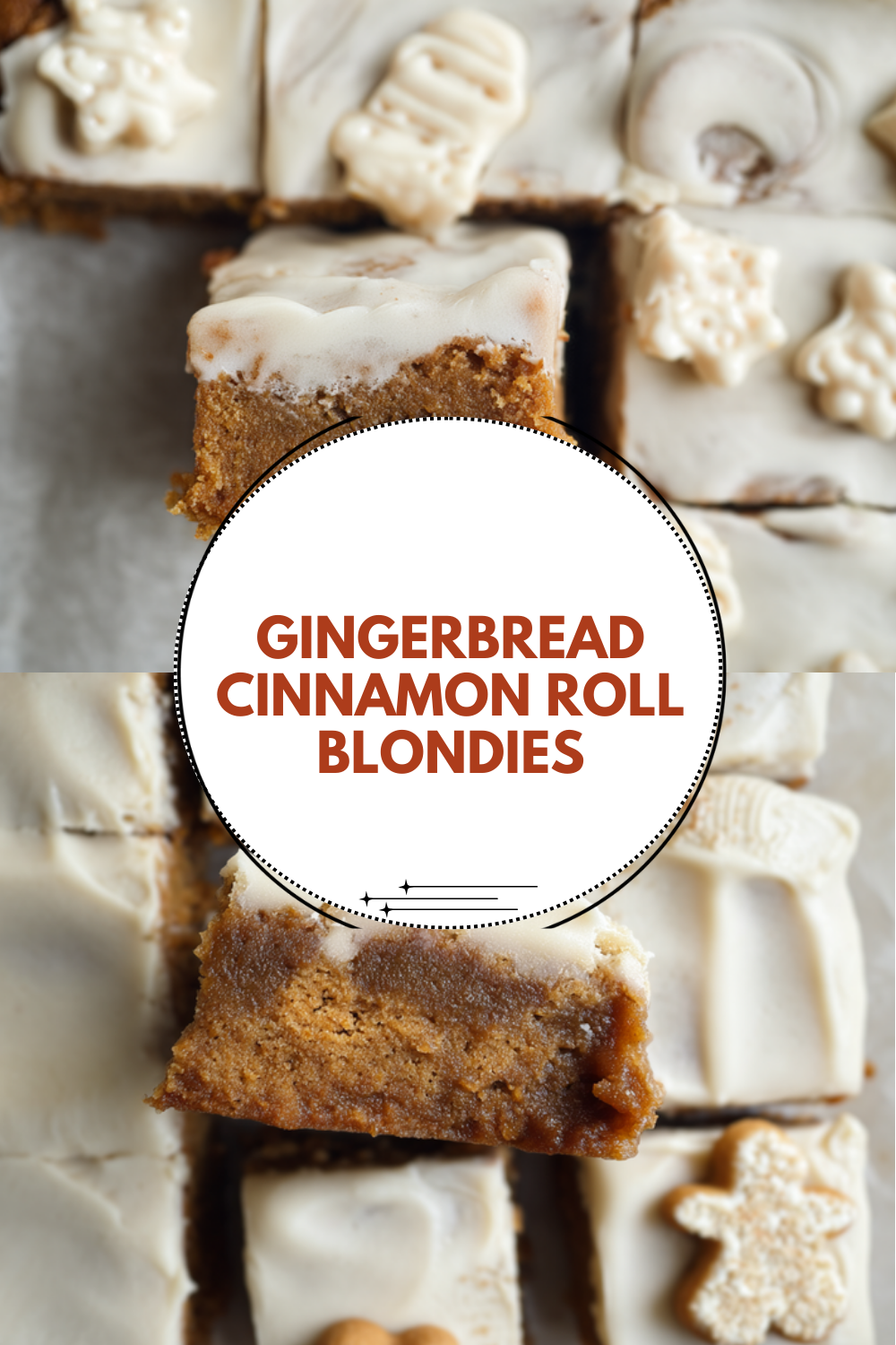 Gingerbread Cinnamon Roll Blondies