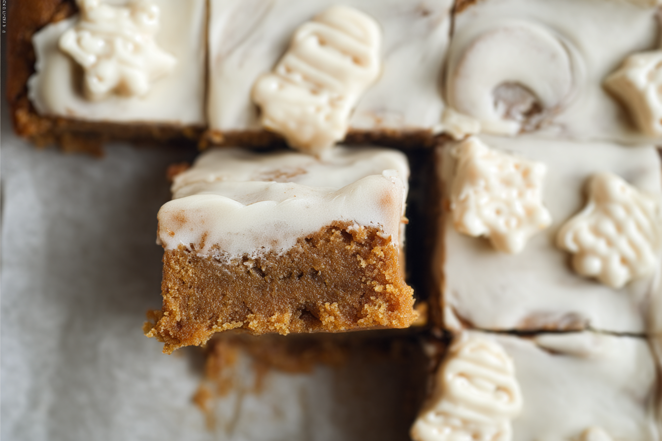Gingerbread Cinnamon Roll Blondies