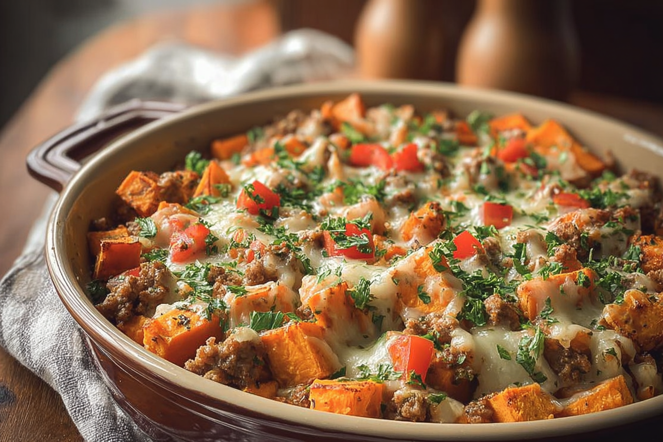 Ground Turkey Sweet Potato Bake